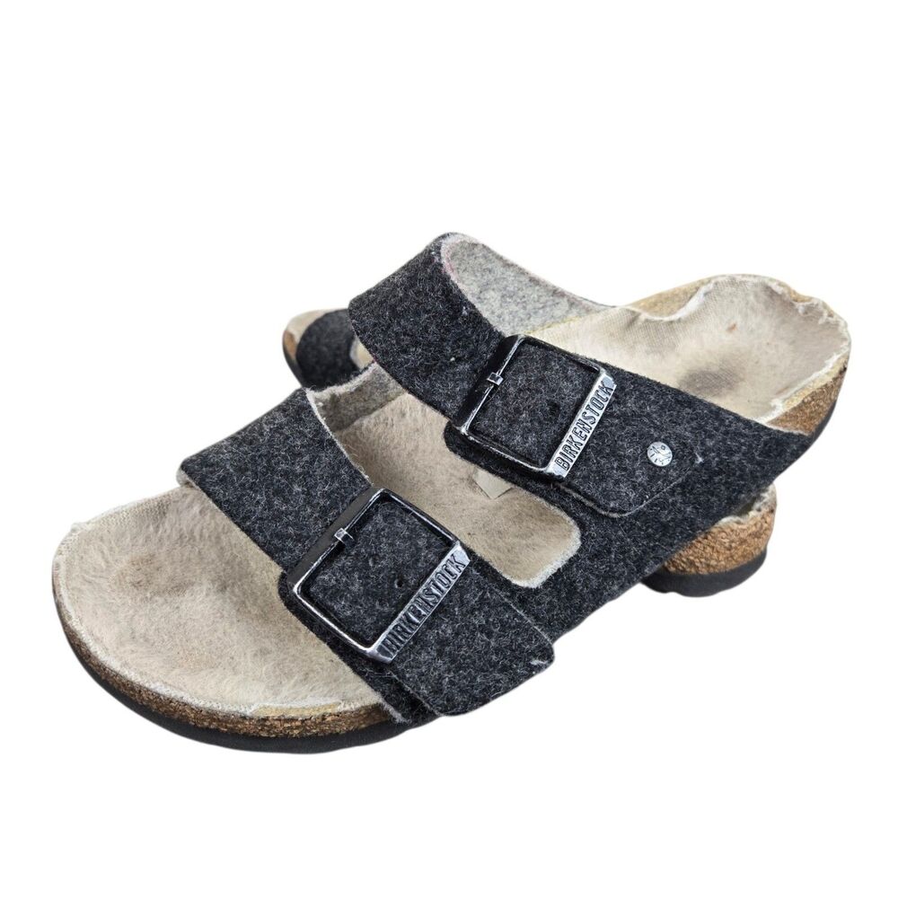 Birkenstock Arizona Wool Felt Sandals Sz W 7 / M 5 Charcoal Gray